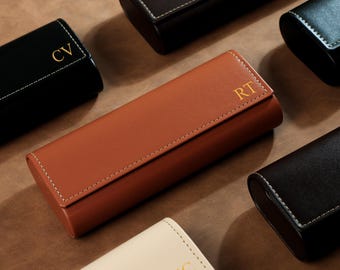 Estuche de cuero plegable personalizado para gafas, estuche para gafas de sol, regalo para hombre, regalo para padrinos de boda, regalo para papá, regalo para mamá, regalos.