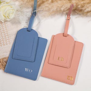 Personalised Passport Holder Set, Personalised Passport Cover, Personalised Luggage Tag, Travel Set, Bridesmaid Gift, Gift for Her, Wedding