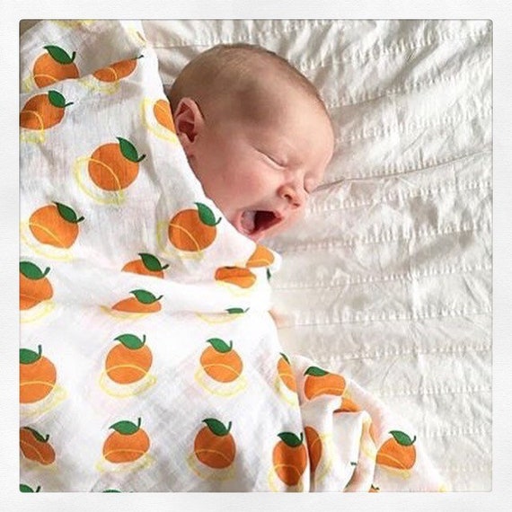 orange swaddle blanket