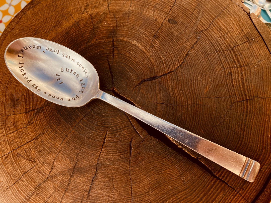Vintage Stamped Spoon Made With Love Means... Hand Stamped Etsy