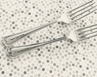 Vintage stamped fork - Mama Est 2024, hand stamped, Mothers day, unique mama gift, made in the Cotswolds, eco friendly, ready to ship, love