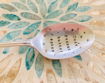 Vintage stamped spoon - Dad's peanut butter spoon, hand stamped, ready to ship, eco friendly, made in the Cotswolds, Fathers Day, Birthday