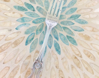 Vintage stamped Fork - World's greatest Mum, hand stamped, gift under 15, ready to ship, Mum birthday, Christmas, Mother's Day, Love gift