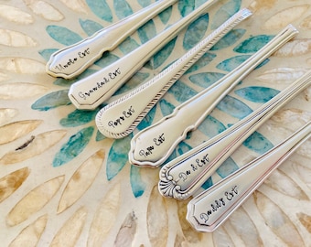 Custom keyring - Add your date to create a unique gift for loved one, male, vintage spoon handle, made in the Cotswolds, Silver plated