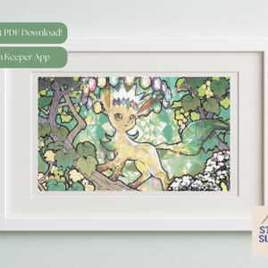 Prismatic Evolutions Leafeon - Cross Stitch Pattern - Digital PDF, Instant Download