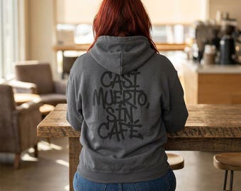 Moletom Casi Muerto Sin Café | Moletom Caveira Café | Presente Engraçado em Espanhol