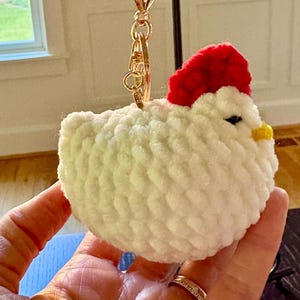 Handmade Crochet Plush Animal Bag Charm; Chicken, Beatle, Whale, Narwhal, Roly Poly Bug Keychain