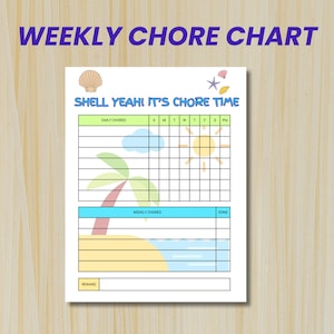 Kids&#39; Printable Themed Chore Chart Bundle, Chore Chart, Weekly Responsibility Checklist, Chore Reward Points Chart Bundle