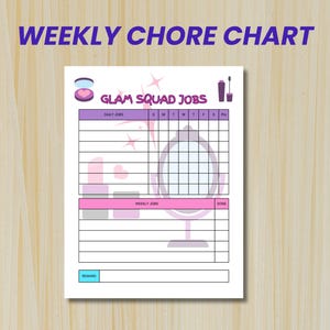 Kids&#39; Printable Themed Chore Chart Bundle, Chore Chart, Weekly Responsibility Checklist, Chore Reward Points Chart Bundle