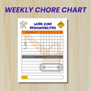 Kids&#39; Printable Themed Chore Chart Bundle, Chore Chart, Weekly Responsibility Checklist, Chore Reward Points Chart Bundle