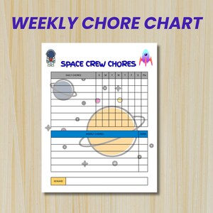 Kids&#39; Printable Themed Chore Chart Bundle, Chore Chart, Weekly Responsibility Checklist, Chore Reward Points Chart Bundle
