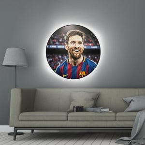 Lionel Messi 10, wall sign, decor, Fan gift, LED lights, Custom football logo, Neon logo, Messi neon sign, Lamp, decor