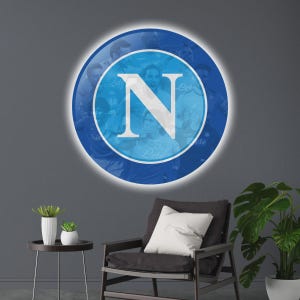 SSC Napoli Legendary edition, wall sign, decor, Fan gift, LED lights, Custom football logo, Neon logo, Inter neon sign, Lamp, decor
