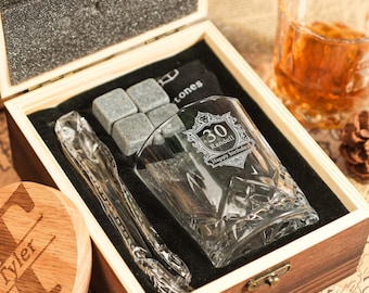 Personalised Birthday Age Glass set,Whiskey Glass,Gifts Ideas Presents,For Birthday 18th 21st 30th 40th Mens Him Dad Son,BirthdayGift