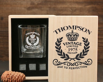 Personalised Birthday Age Glass set,Whiskey Glass,Gifts Ideas Presents,For Birthday 18th 21st 30th 40th Mens Him Dad Son,BirthdayGift