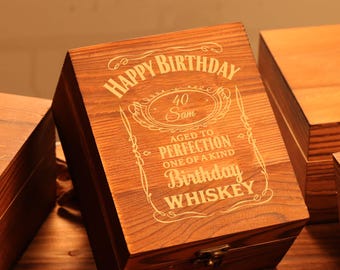 Personalised 40th Birthday Whisky Glass, Custom Age Number Gift for Men, Engraved Tumbler for Dad Son, 18th 21st 30th Gift Ideas