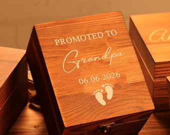 Promoted to Grandpa Whiskey Glass Gift Set, New Grandpa Gift, Pregnancy Announcement Gift for Grandpa, Baby Reveal Gift for Grandpa
