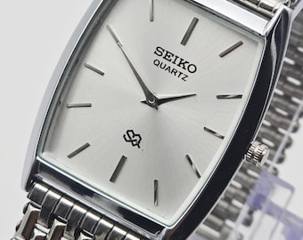 Vintage Seiko 7320 Silver Tank Watch Square Gift Her Ladies Women