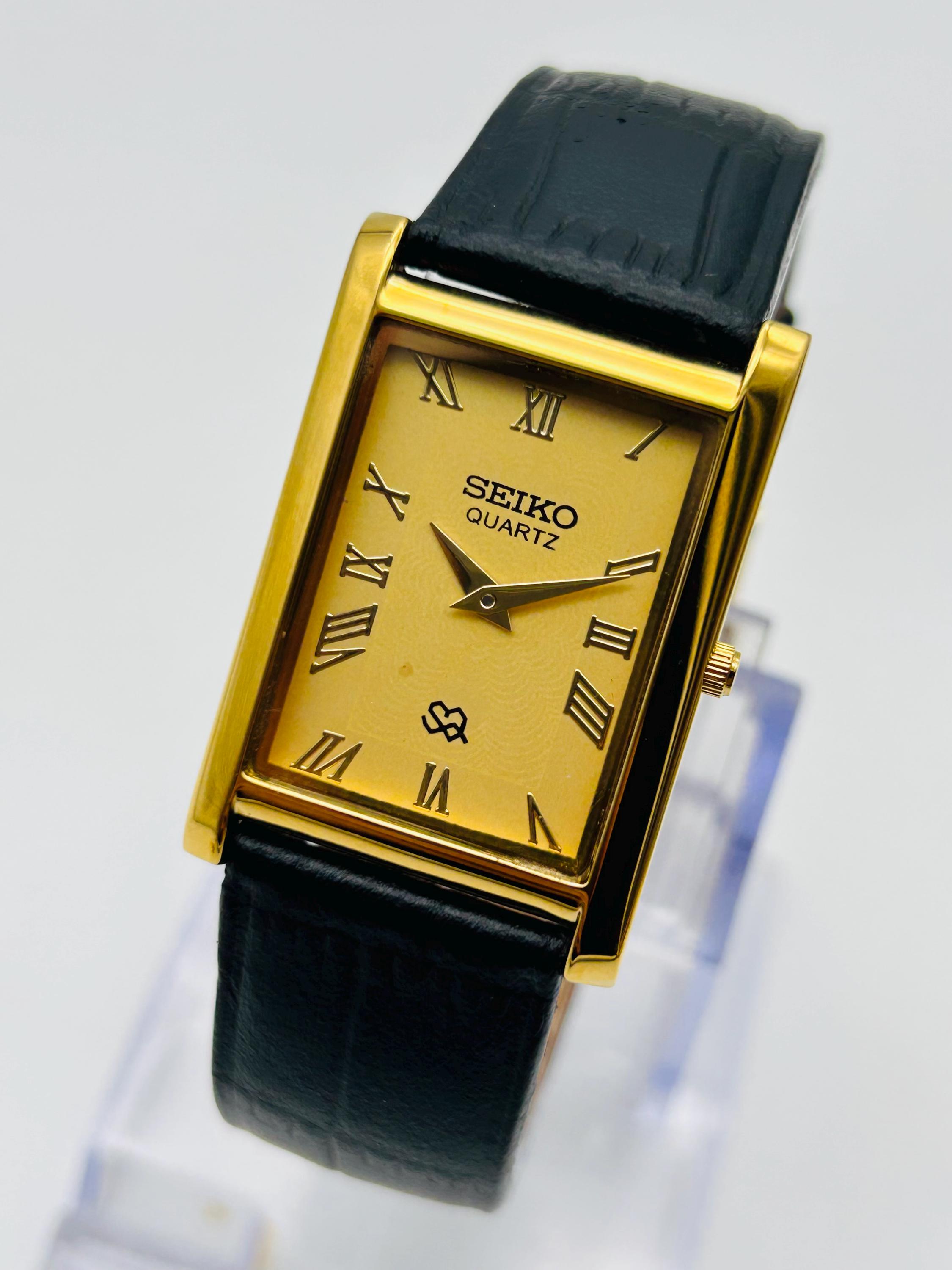Vintage Seiko Slim Tank Style Quartz Men's Wrist Watch, Rectangle Watch ...