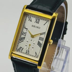 Seiko Tank Watch Leather Strap - Etsy