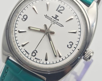1980's Vintage Jaeger Le-Coultre Manual Winding Wrist Watch White Dial