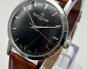 Rare Jaeger-LeCoultre Club Vintage Swiss Made Men’s Watch – Black Dial Luxury Dress