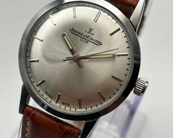 Jaeger-LeCoultre Club Vintage Swiss Made Men’s Watch – Silver Sunburst Dial Luxury Dress