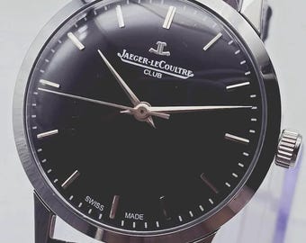 Rare Jaeger-LeCoultre Club Vintage Swiss Made Men’s Watch Black Dial Luxury Dress