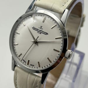 Reloj de pulsera vintage Jaeger Le-Coultre Club de cuerda manual para hombre, color blanco