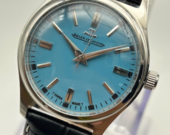 Vintage Jaeger LeCoultre Club Watch: Swiss Made Manual Wind, Blue Dial-Serviced