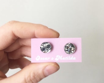 Round Acrylic Earrings The Oscar & Matilda SIgnature Studs in 12mm