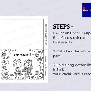 Printable Raki Card Brother Sister Kids Coloring Book L Color Your Raksha Bandhan DIY ...