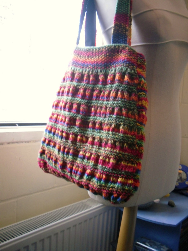 Knitting Pattern, Gathered Tote Bag. image 3