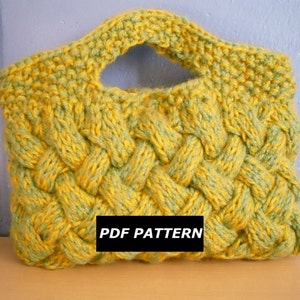 Knitting Pattern, Woven Cable Clutch Bag