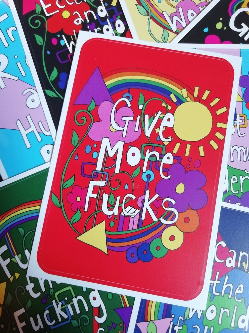 Give More Fs Sweary Quote Illustrated Sticker image 4