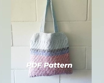 Knitting Pattern, Travelling Rib Tote Bag