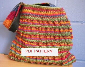 Knitting Pattern, Gathered Tote Bag.