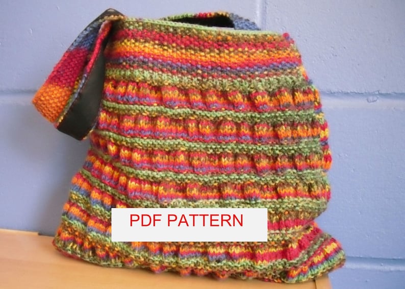 Knitting Pattern, Gathered Tote Bag. image 1
