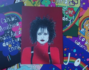 Siouxsie Sioux Portrait, Postcard Size Art Print