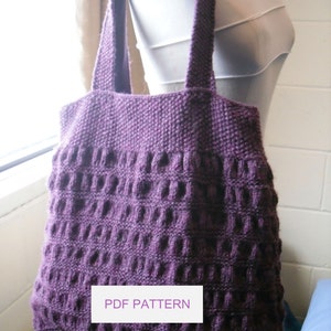 Knitting Pattern, Gathered Tote Bag. image 2