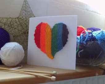 Pride Heart, Rainbow Multi-Coloured Heart Card,  Anniversary Card,  Engagement Card, Thank you, Blank Inside