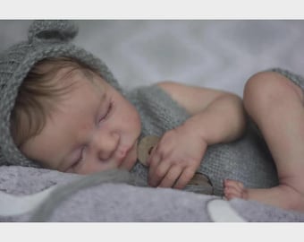 Newborn Baby Doll with Flexible 3D Skin Tone and Visible Hand-Rooted Hair - 18inch