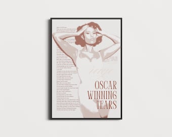 Raye Oscar winning tears lyric Vintage Poster