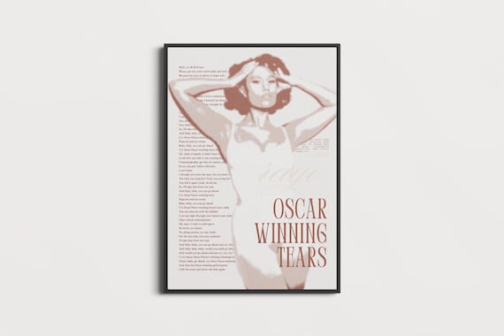 Raye Oscar winning tears lyric Vintage Poster
