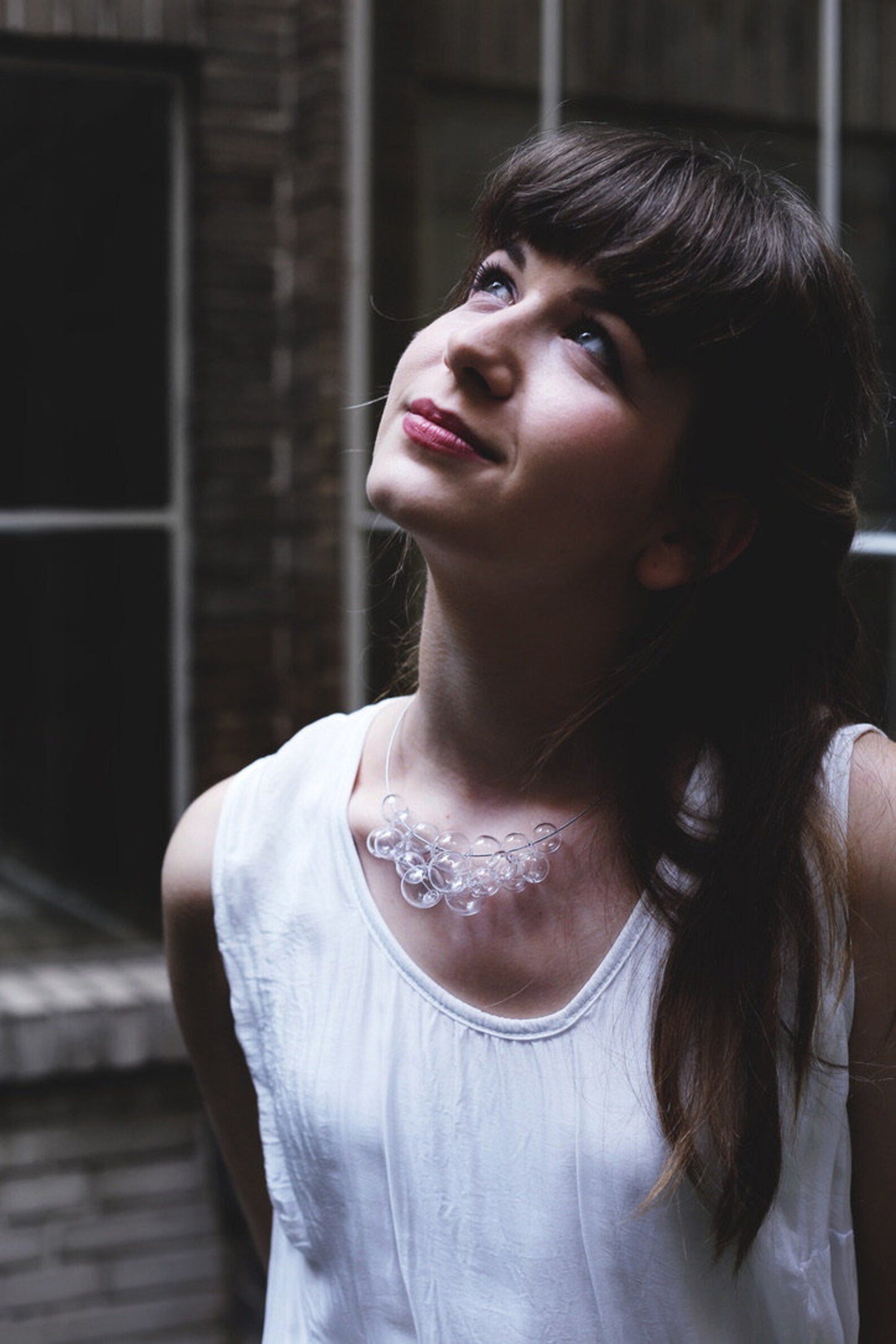 collared evening gown