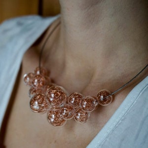 Blown glass bubble statement necklace foam Various Colours image 3