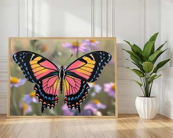 Butterfly Illustration Print | Vibrant Nature Wall Art (Digital Download)