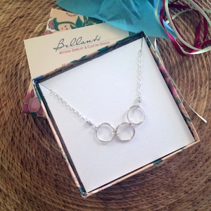 Silver Circles Necklace Silver Rings Necklace Three Sisters Necklace 3 Sisters Jewelry 3 Best Friends Gift Meaningful Jewelry Wire Jewelry