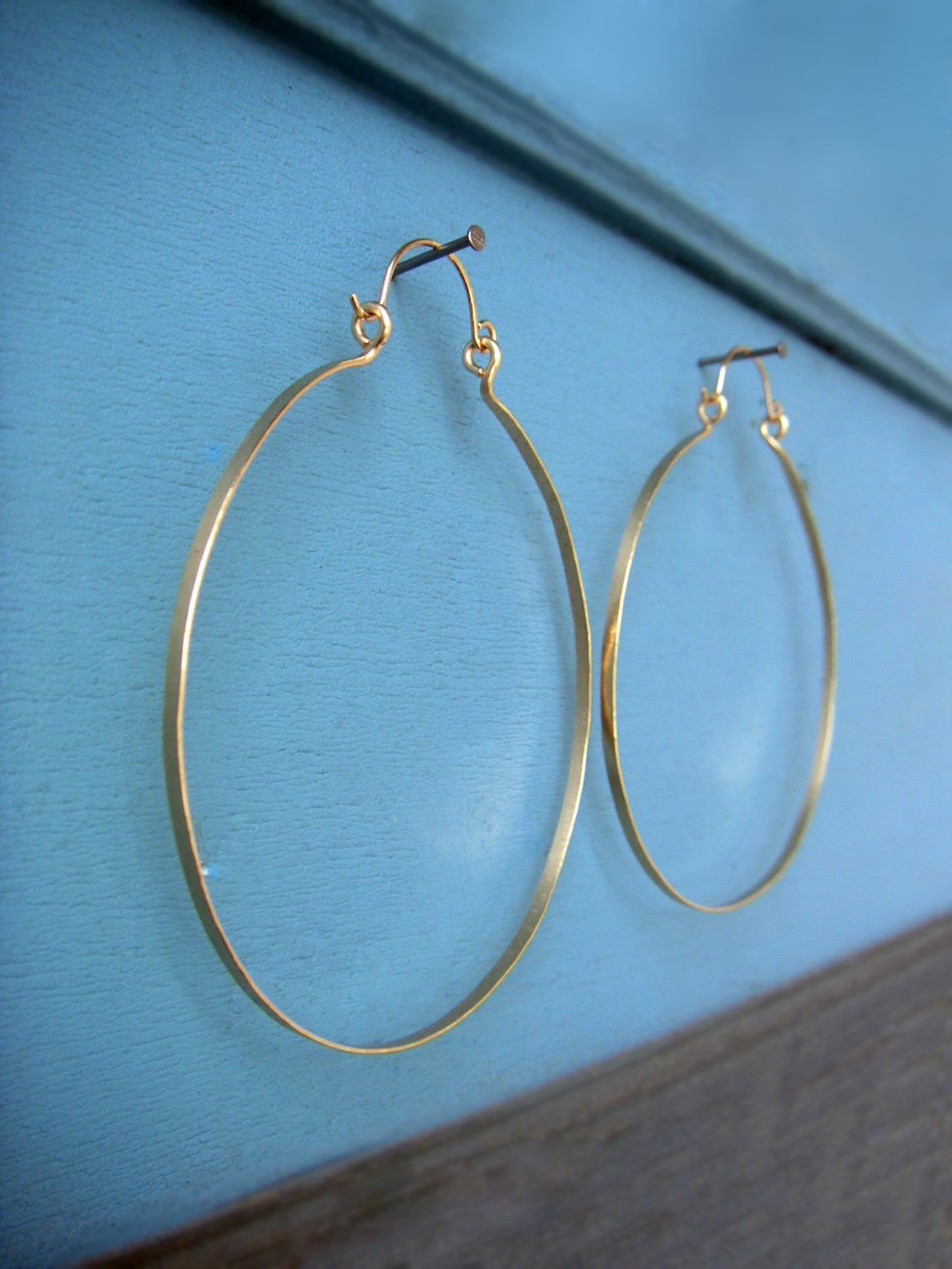 Big Gold Hoops 3.25 Extra Large Hammered Gold Hinged Etsy