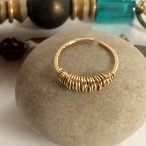 Gold Cartilage Hoop Nose Ring Septum Helix Tragus Piercing Sleeper Earring Wire Jewelry Gold Filled Sterling Silver Rose Gold Filled